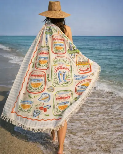 Canga estampada na praia