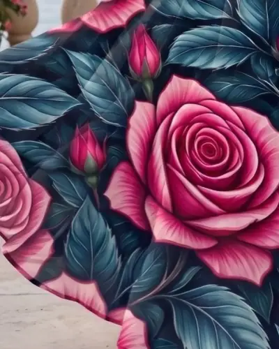 Vestido com estampa de rosas
